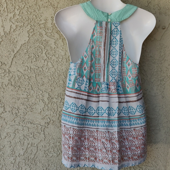 Rip Curl  Aztec print halter keyhole back tank - Picture 4 of 8
